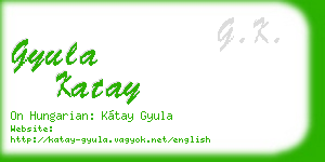 gyula katay business card