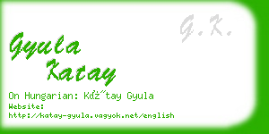 gyula katay business card